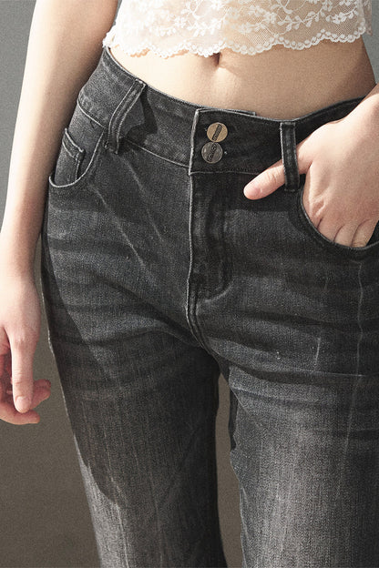 Retro Slim-Fit Denim Pants
