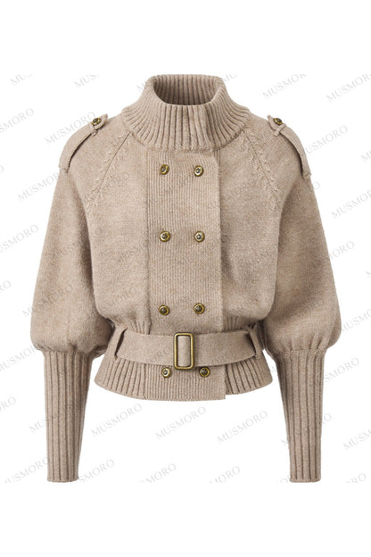 Capejacke mit vertikalem Rippstrick und Fledermausärmeln