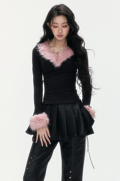 Flared Pants With Detachable Skirt