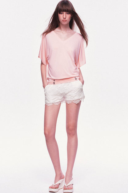 Multi-Layered Wavy Lace Shorts