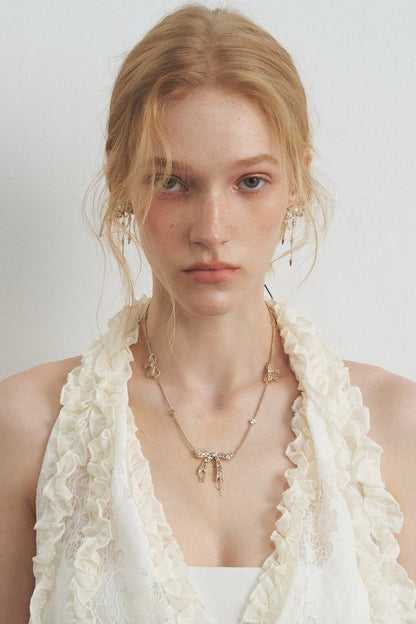 Lace Bow Clavicle Necklace