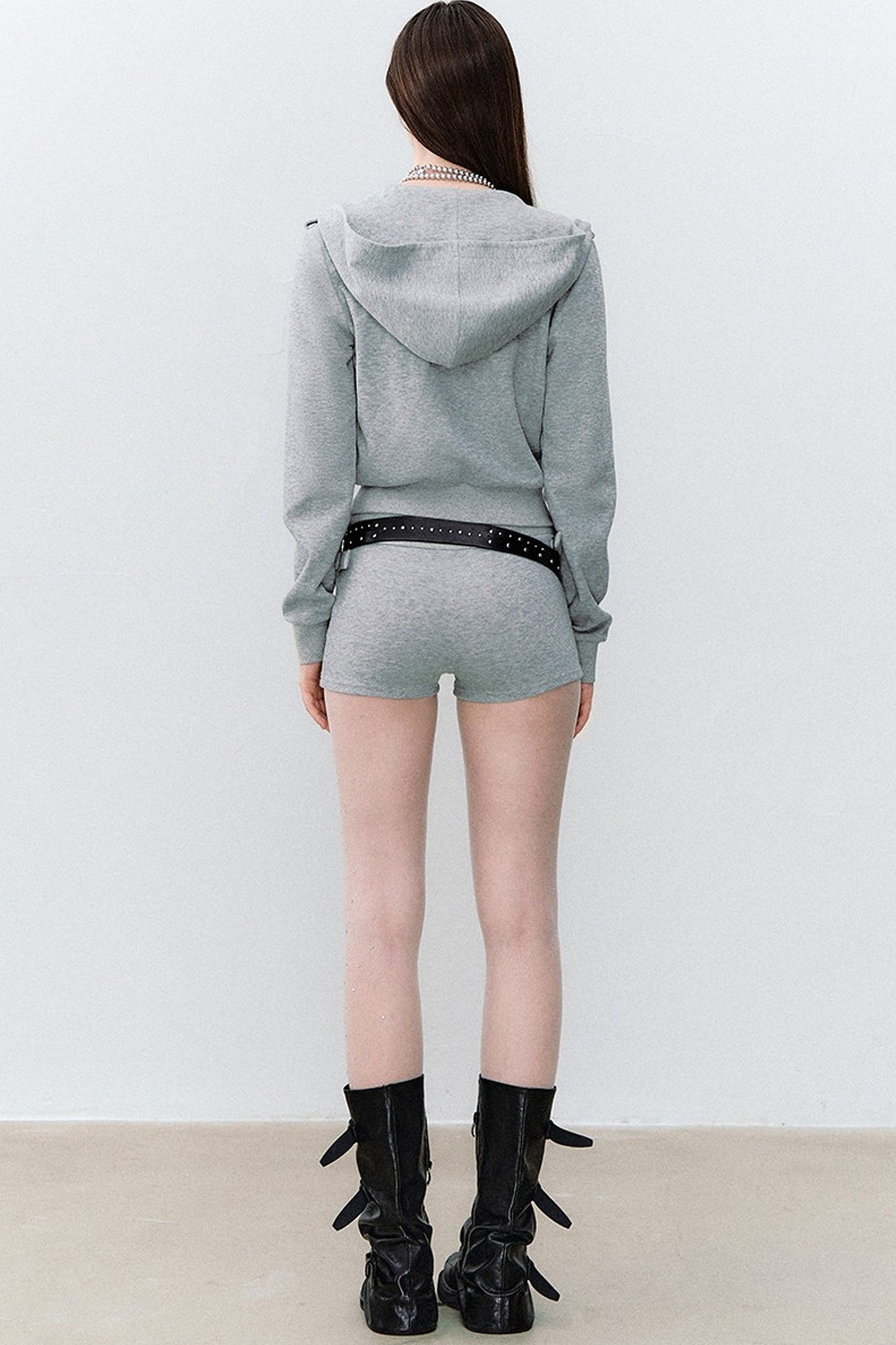 Conjunto de 3 piezas de sudadera con capucha cruzada y pantalones