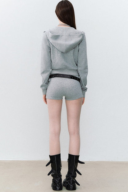 Conjunto de 3 piezas de sudadera con capucha cruzada y pantalones