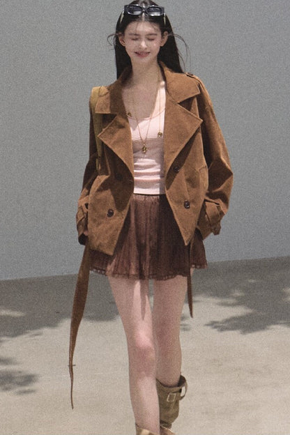 Maillard Caramel Retro Jacket Set