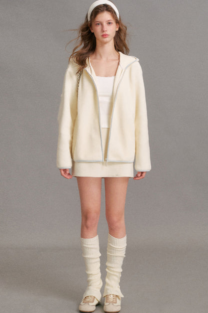 Color-Blocked Loose Hooded Jacket