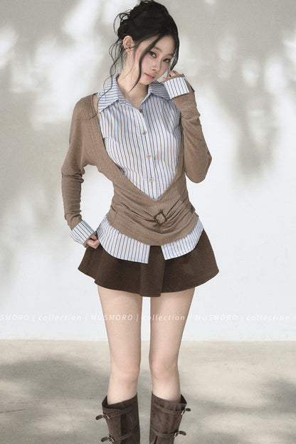 Elastic Waist A-Line Skirt