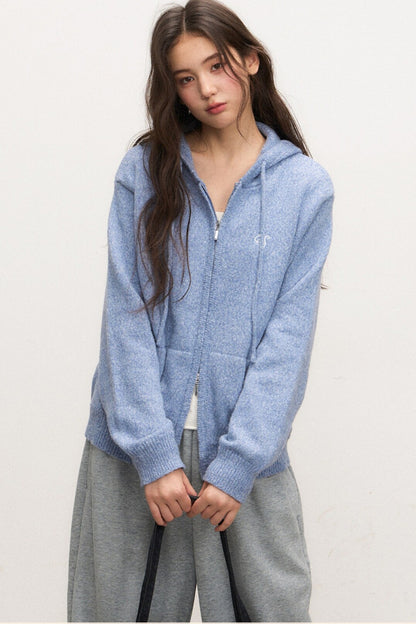 Blue Hooded Jacket and Pants Set-Up