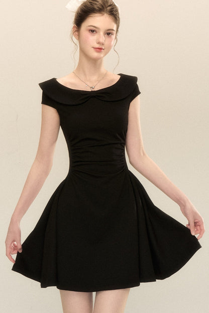 Air Layer Doll Collar Pleated Puffy Dress