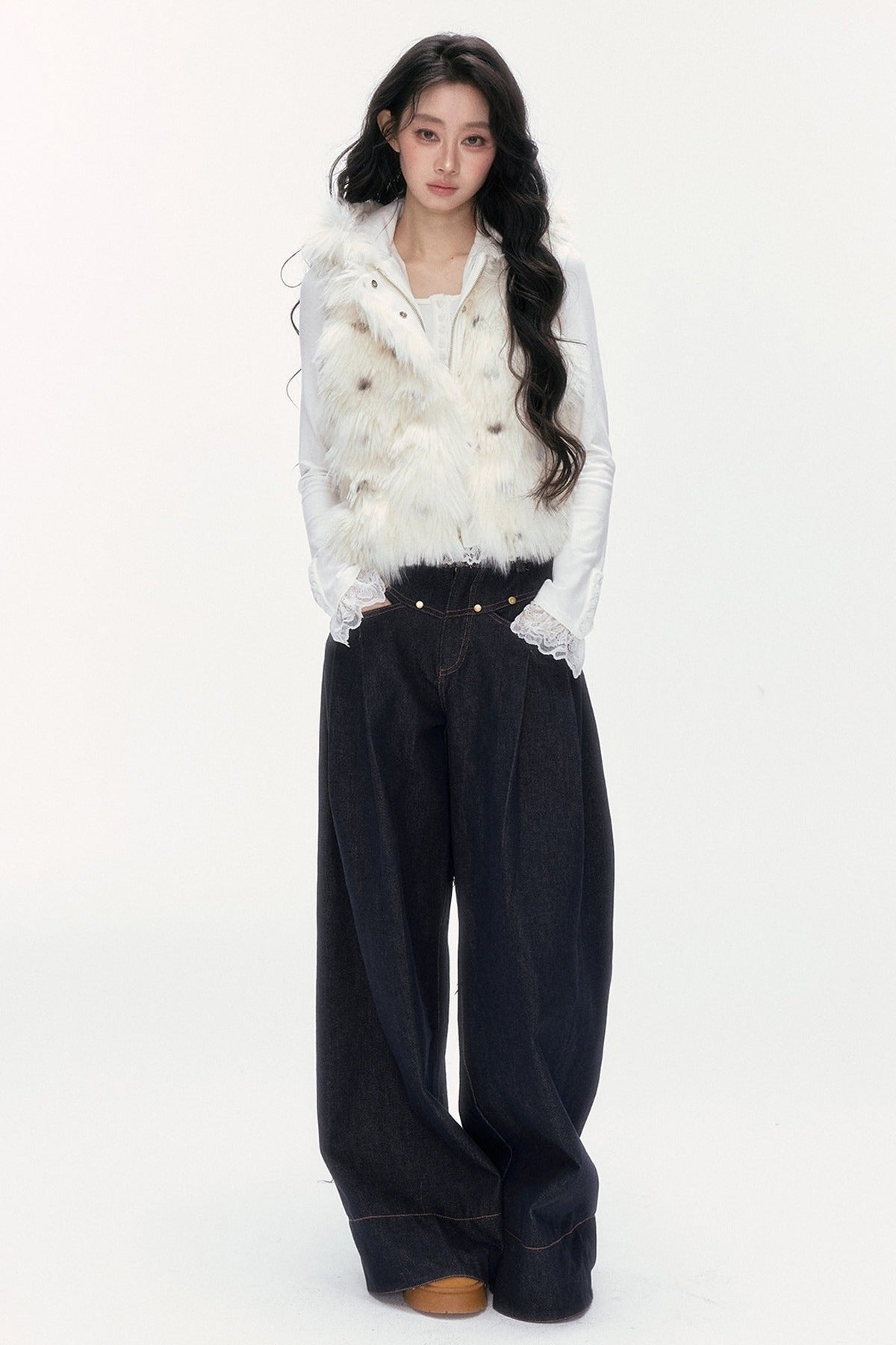 Hooded Faux Fur Vest