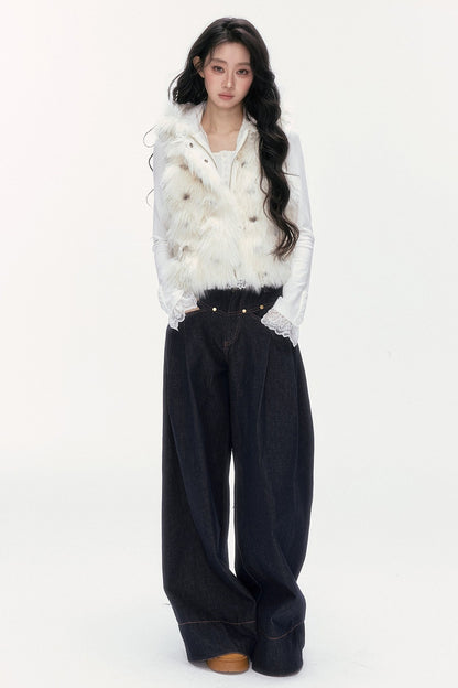 Hooded Faux Fur Vest