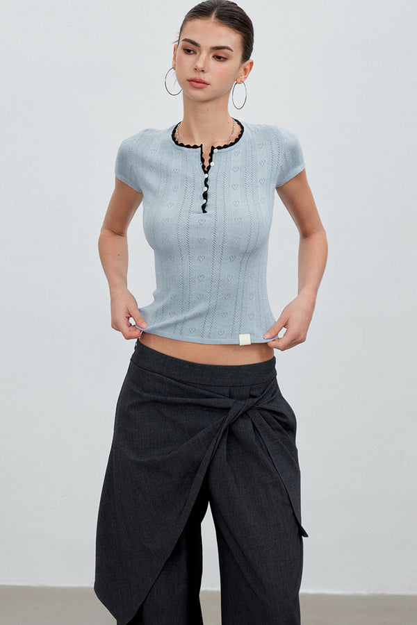 Heartbeat Ruffled Henley Top