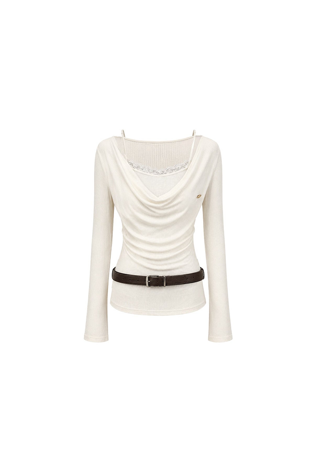 Swing Collar Long Sleeve Top and Skirt Set-Up