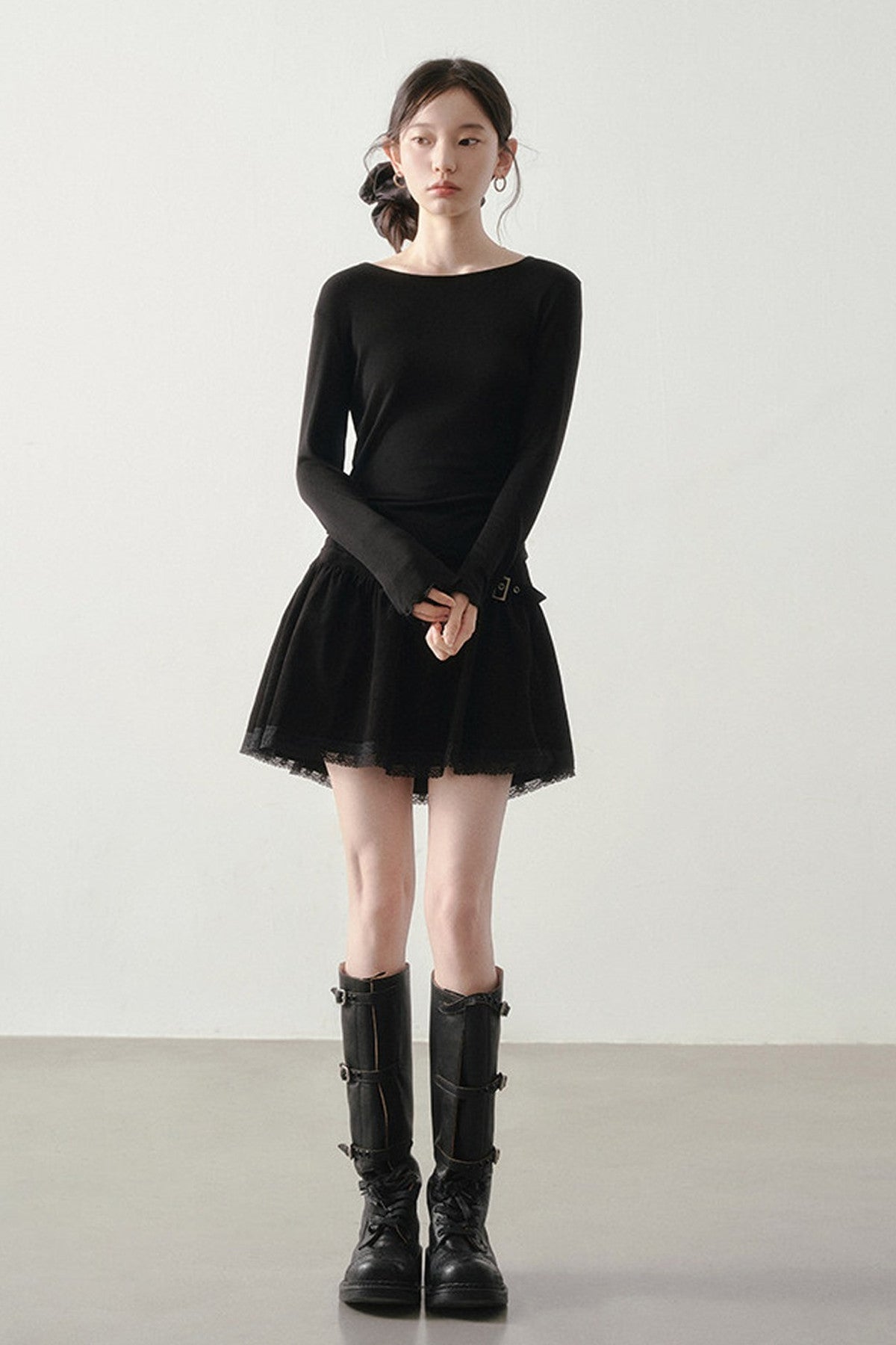 Lace Spliced Skirt