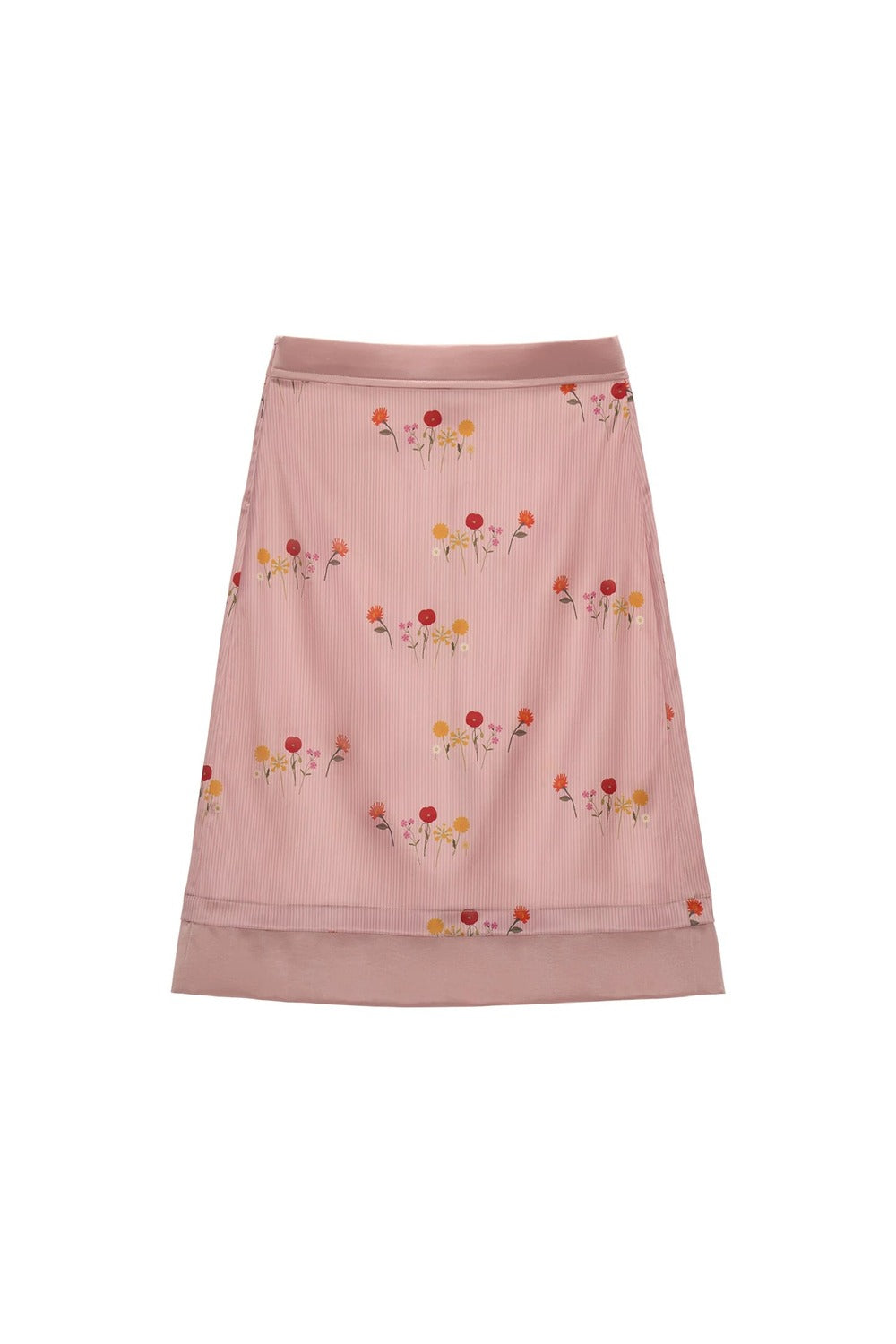 Floral Satin A-Line Skirt