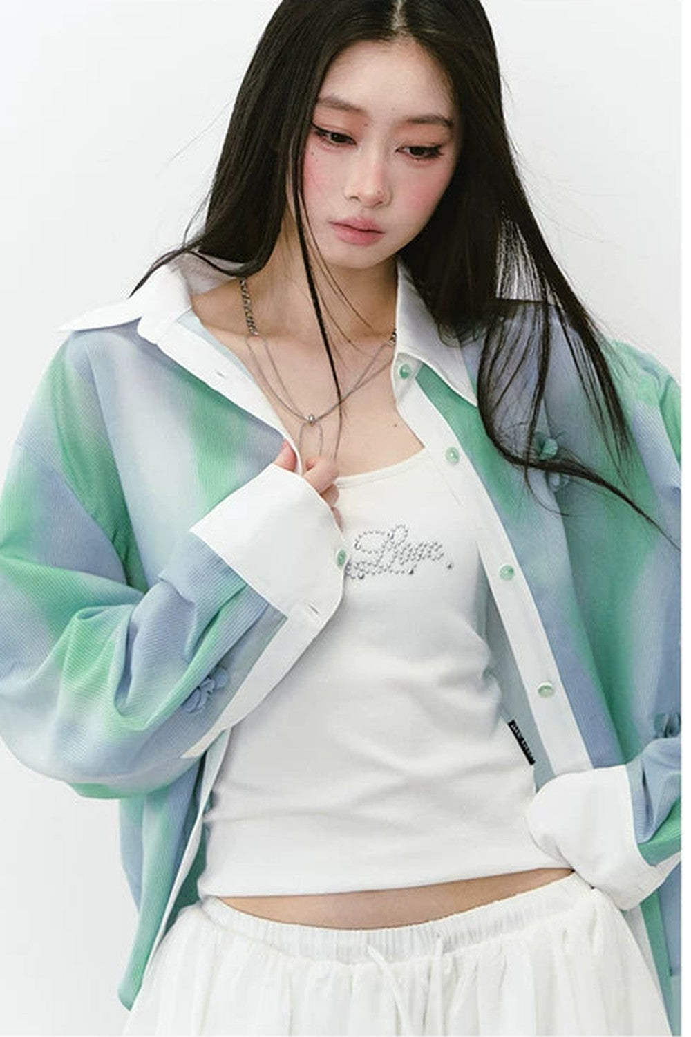 Chemise épaisse à fleurs avec protection solaire