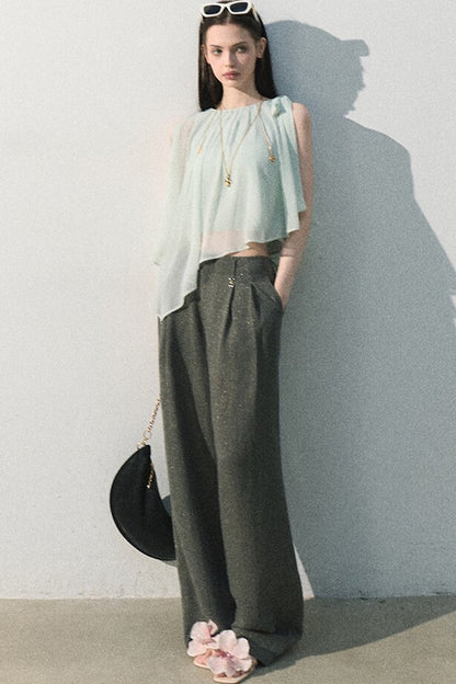Gilded Linen Draped Pants