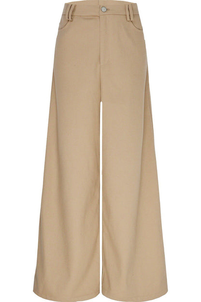Off-White Knit Top and Straight Pants Set-Up