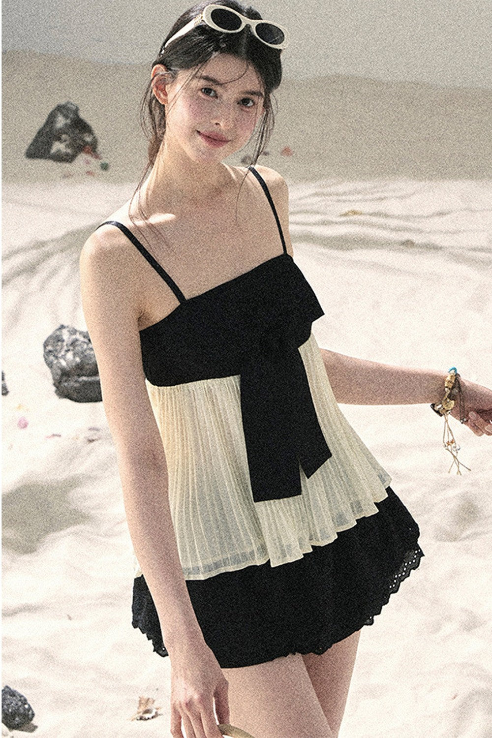 Off-Shoulder Mesh Camisole Top