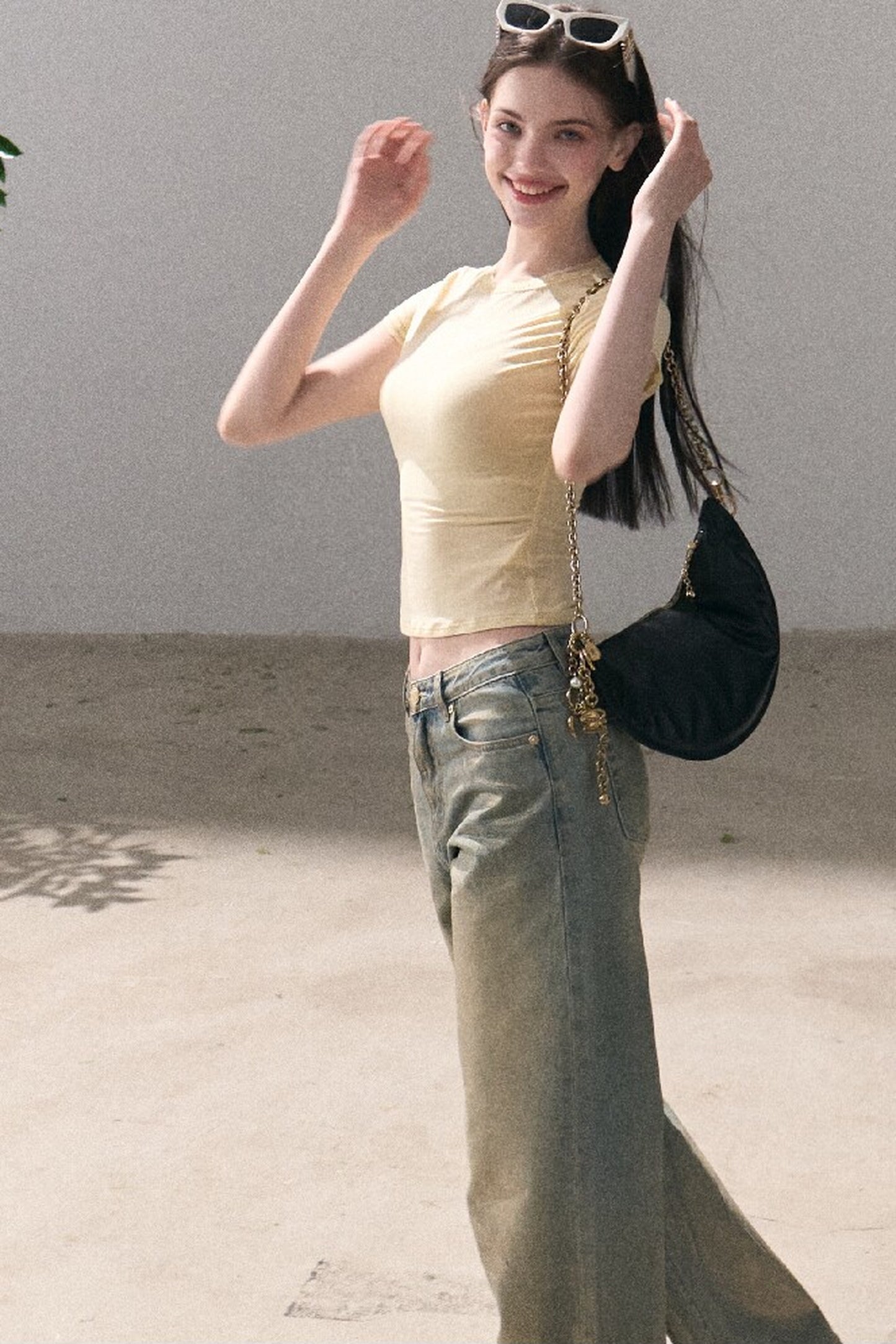 Retro Gradient Cotton Jeans