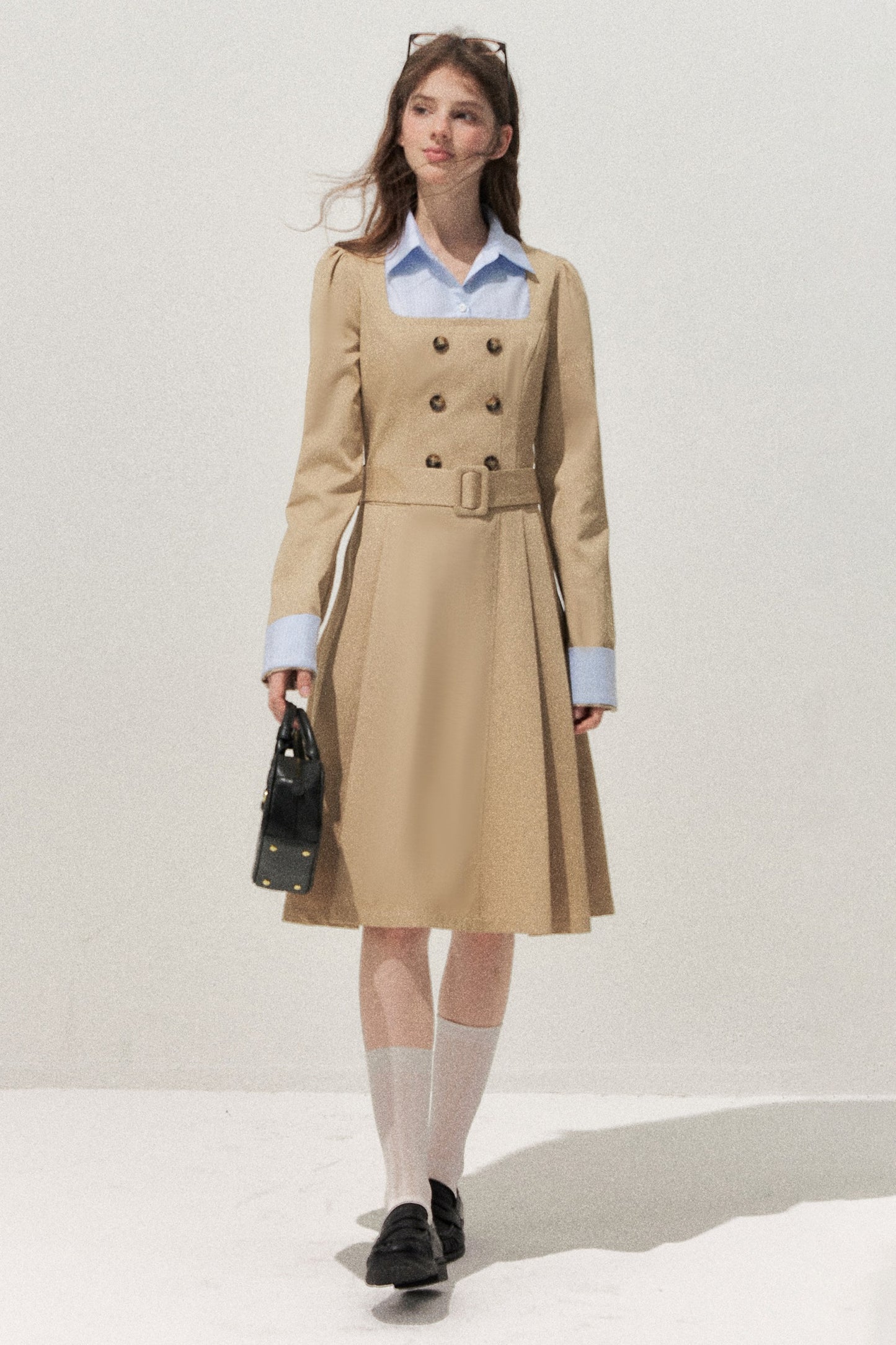 Retro Two-Piece Trench Dress