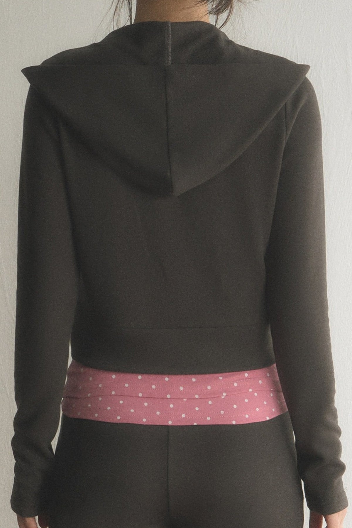 Short Zipper Hooded Jacket With  Pants and Top Set-Up