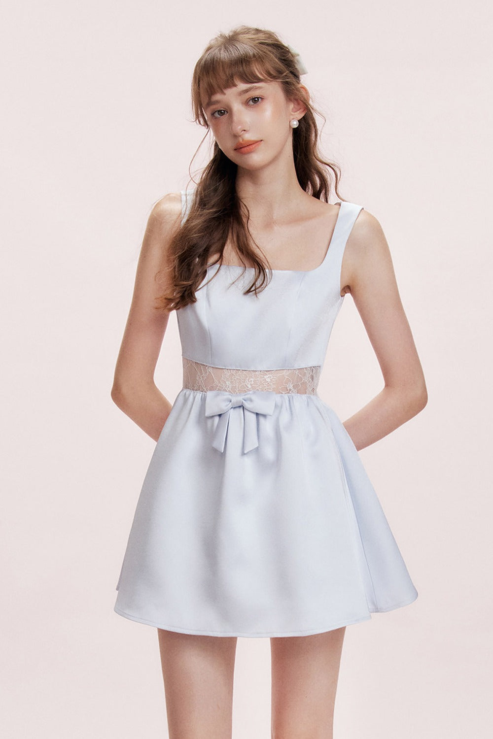 Floral Lace Satin Dress