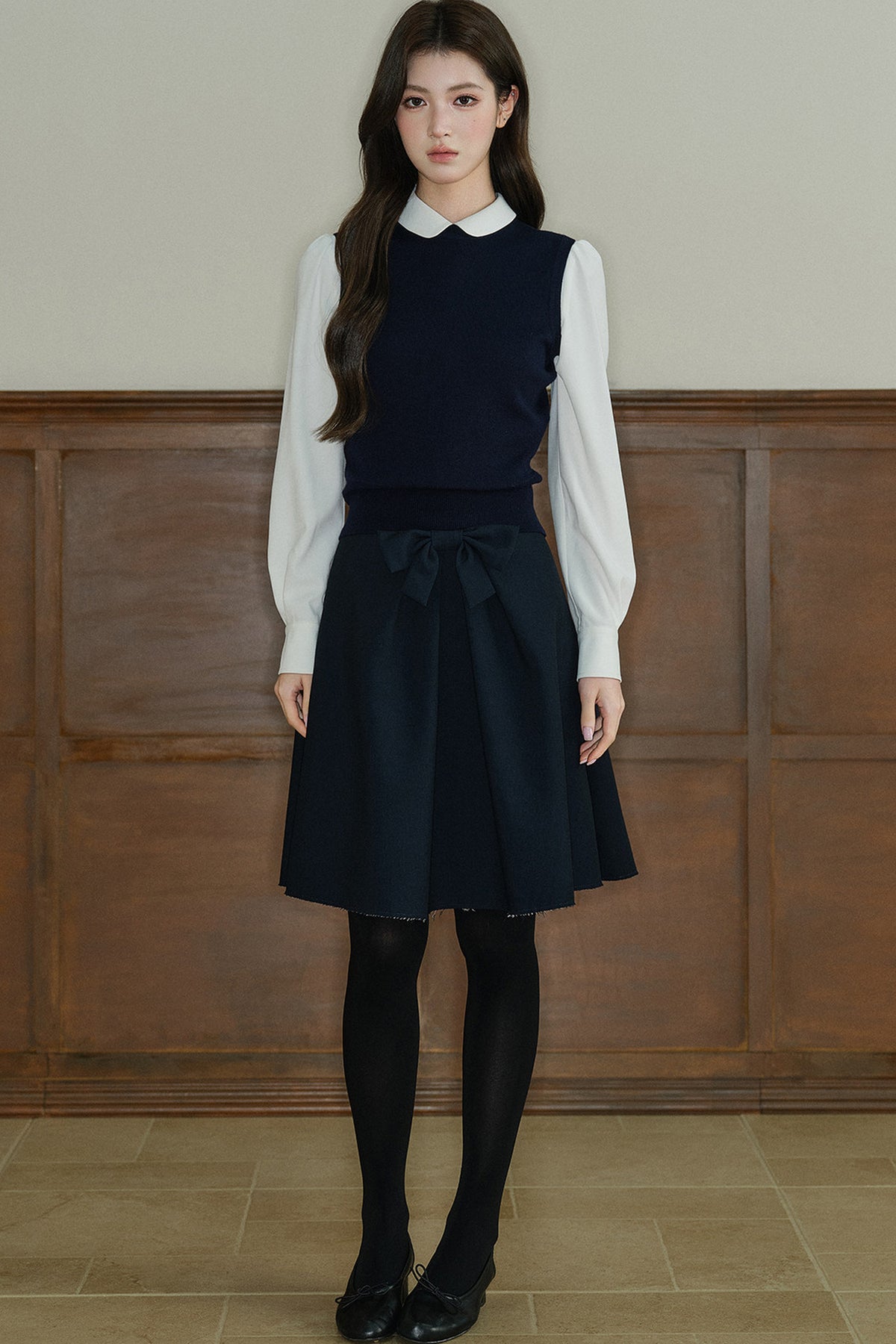 Layered Round Neck Knitted Sweater Vest