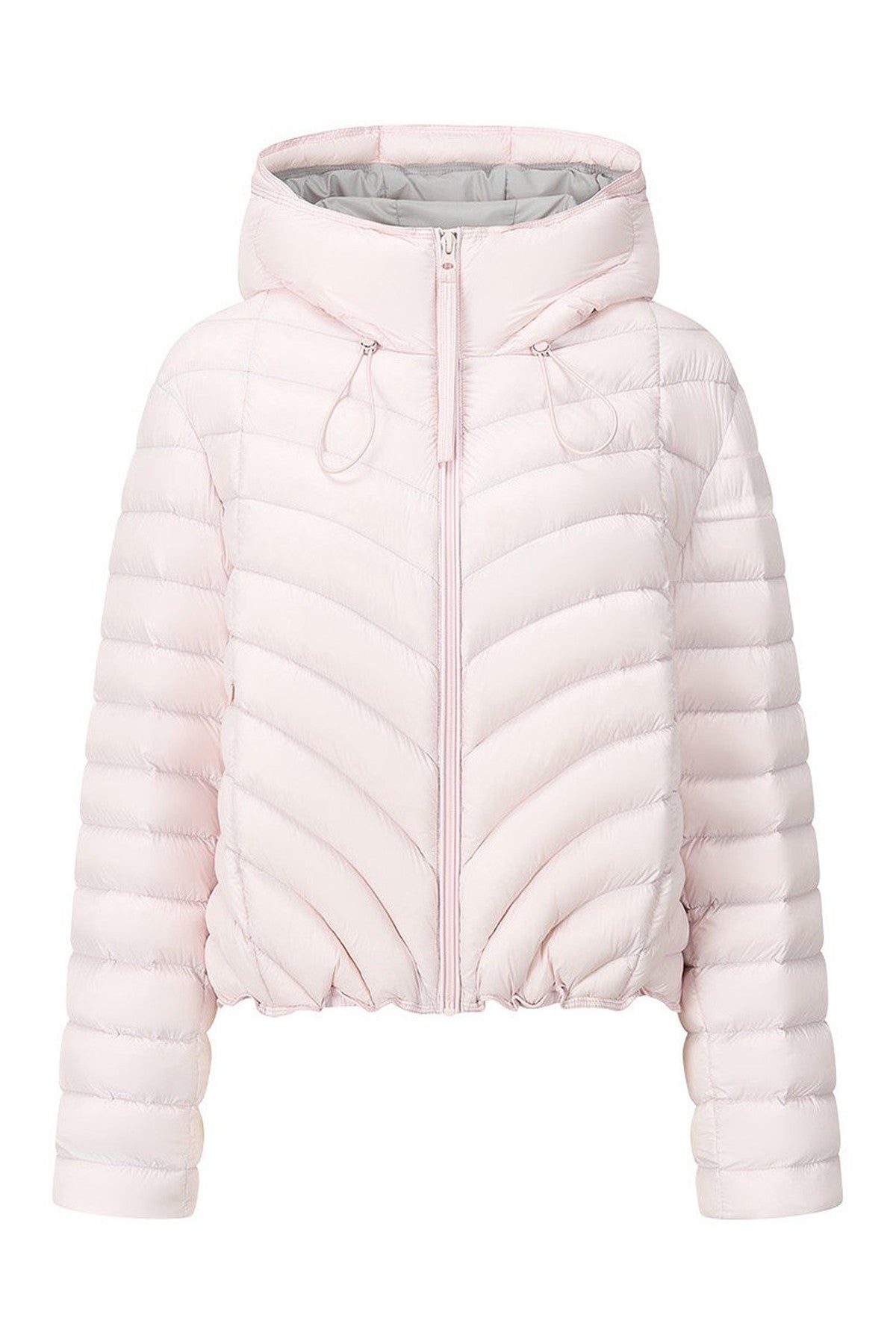 3D Quilted Drawstring Hooded Down Jacket