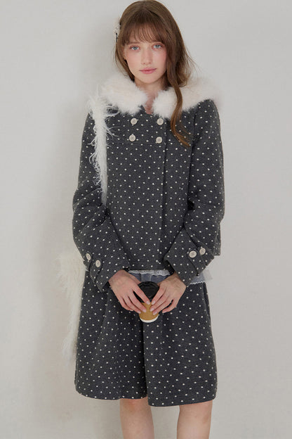 A-Line Polka Dot Tweed Skirt-Pants