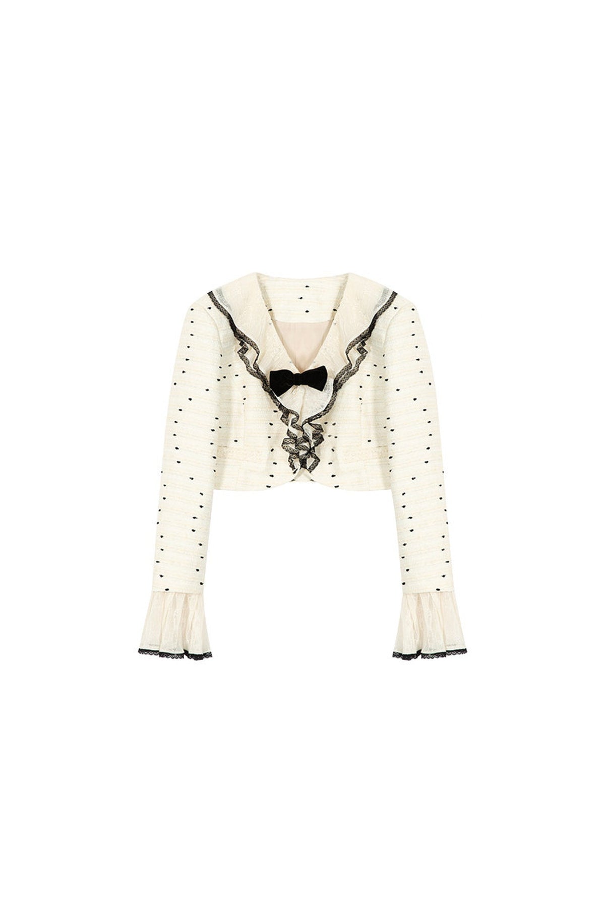 Polka Dot Ruffle Jacket and Skirt Set-Up