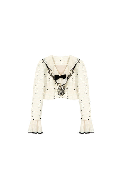 Polka Dot Ruffle Jacket and Skirt Set-Up