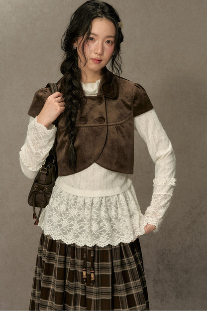Gilet vintage croisé à revers