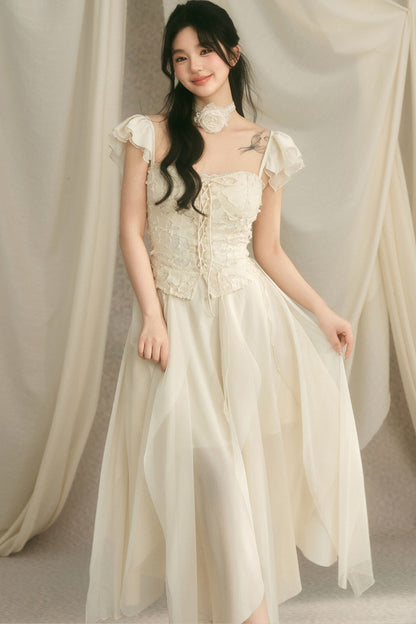 Irregular Hem Flutter Dress