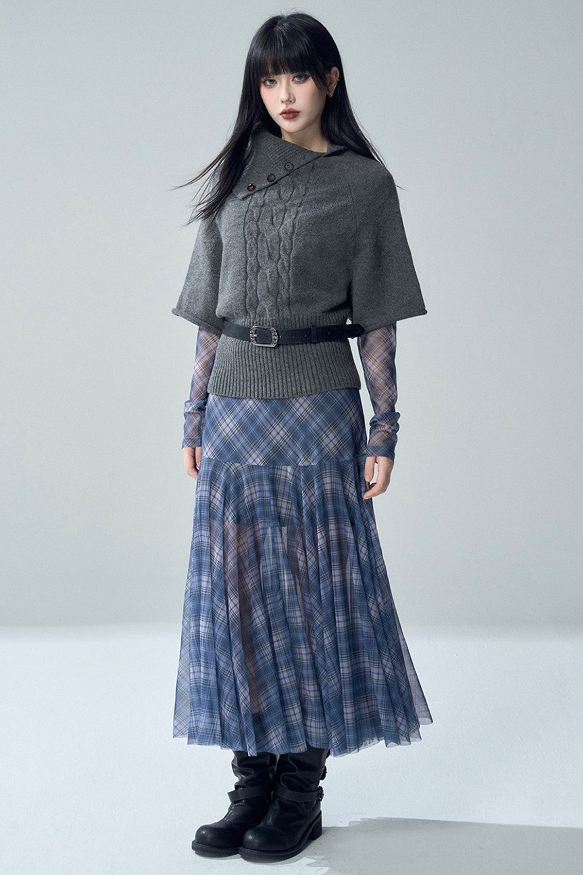 High Neck Short Sleeve Knit Sweater