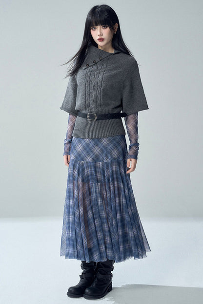 High Neck Short Sleeve Knit Sweater
