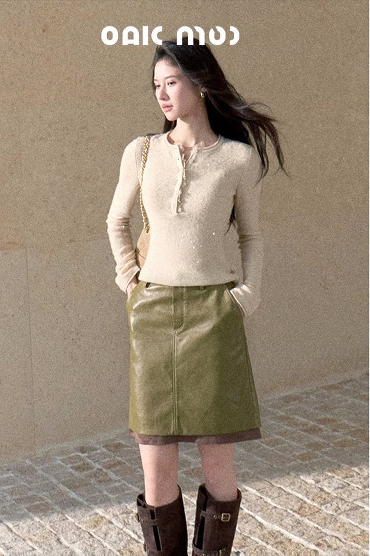 Wool Blend Sequin Lace Trim Top