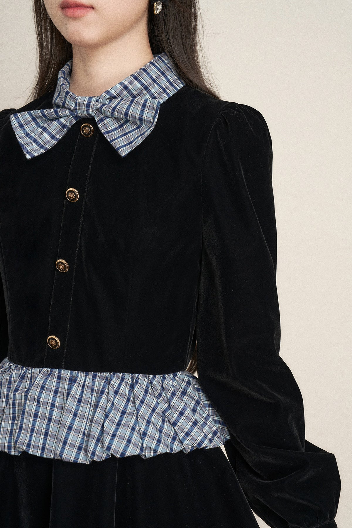 Black Velvet A-Line Dress
