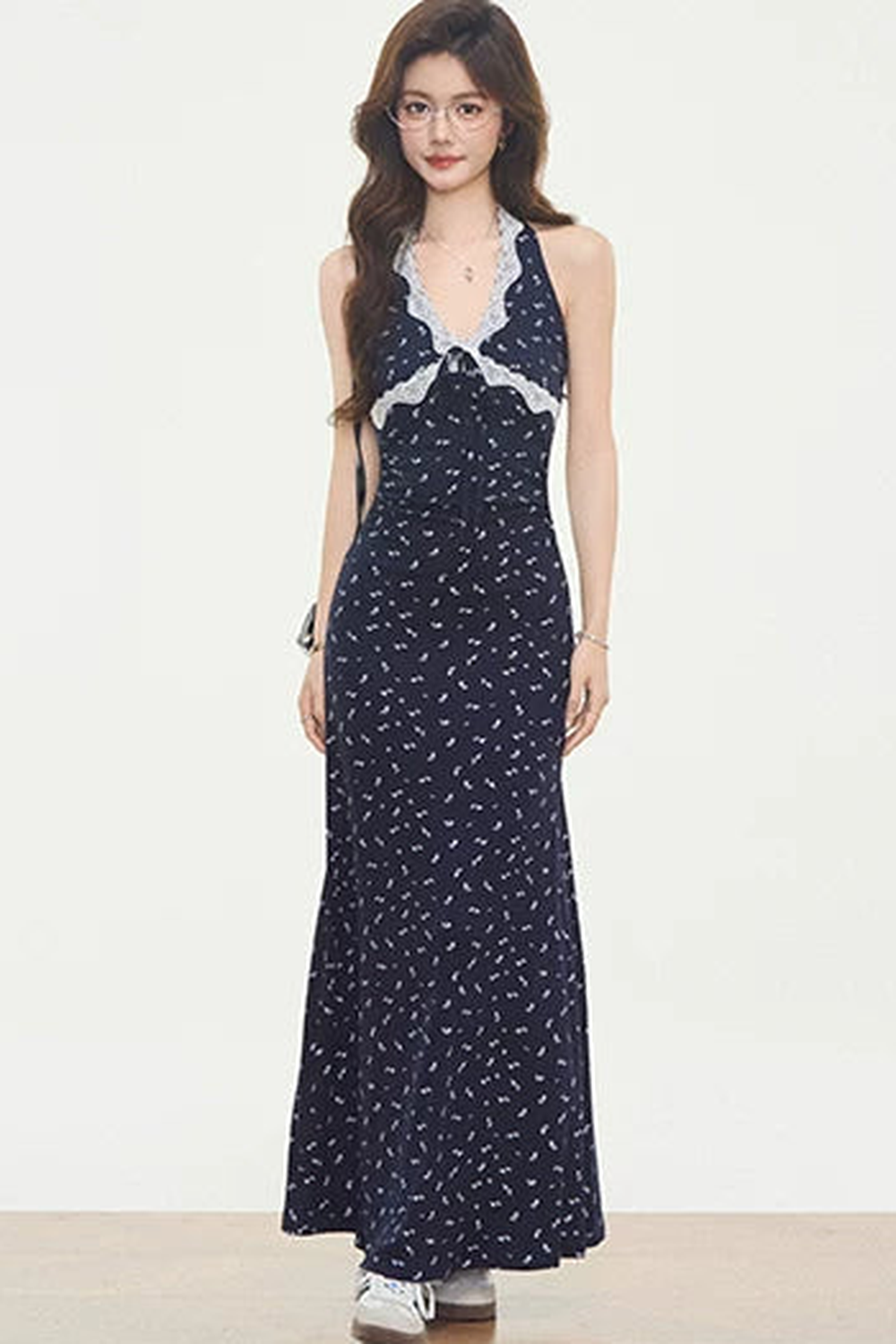 Lace Knit Dress Cardigan Set-Up