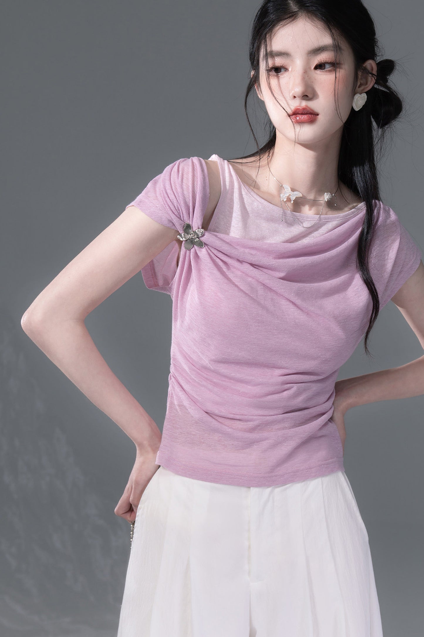 Layered Asymmetrical Linen Vest Set