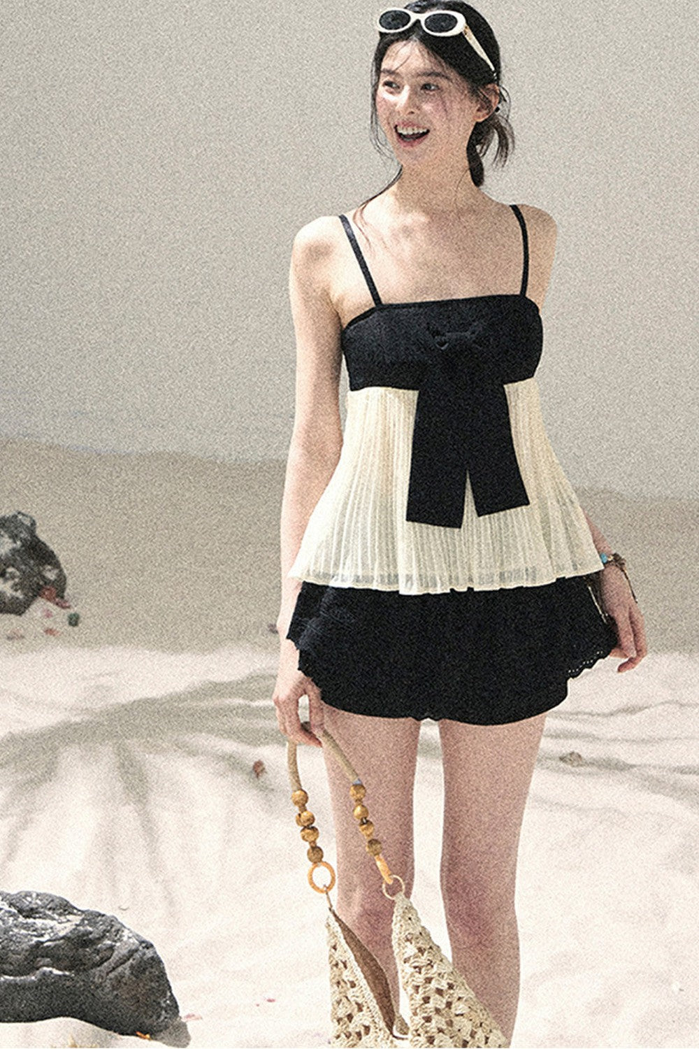 Off-Shoulder Mesh Camisole Top
