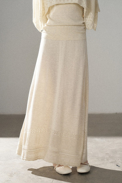 Long-Sleeve Knit Top and Skirt Set