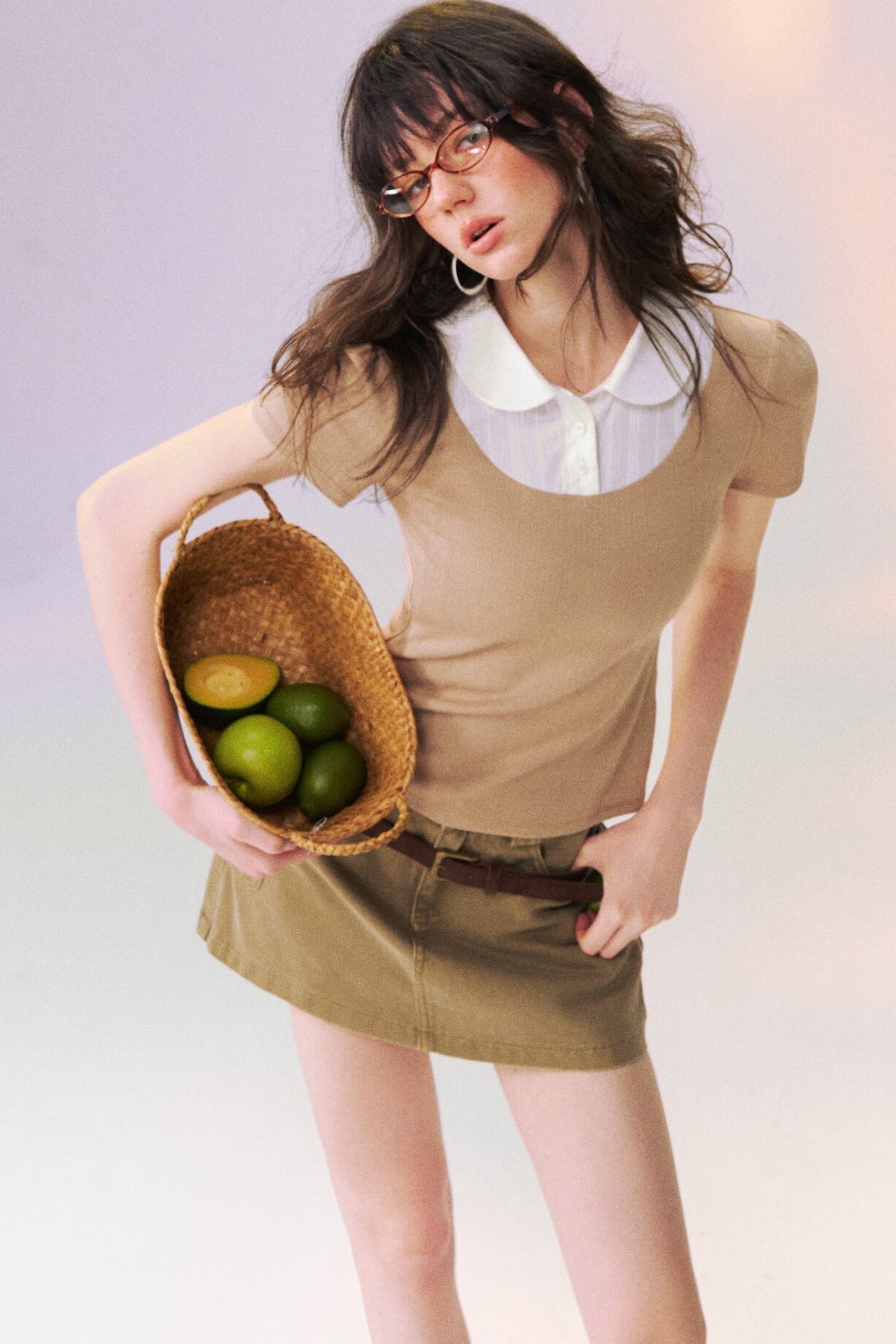 Layered-Look Doll Collar Blouse