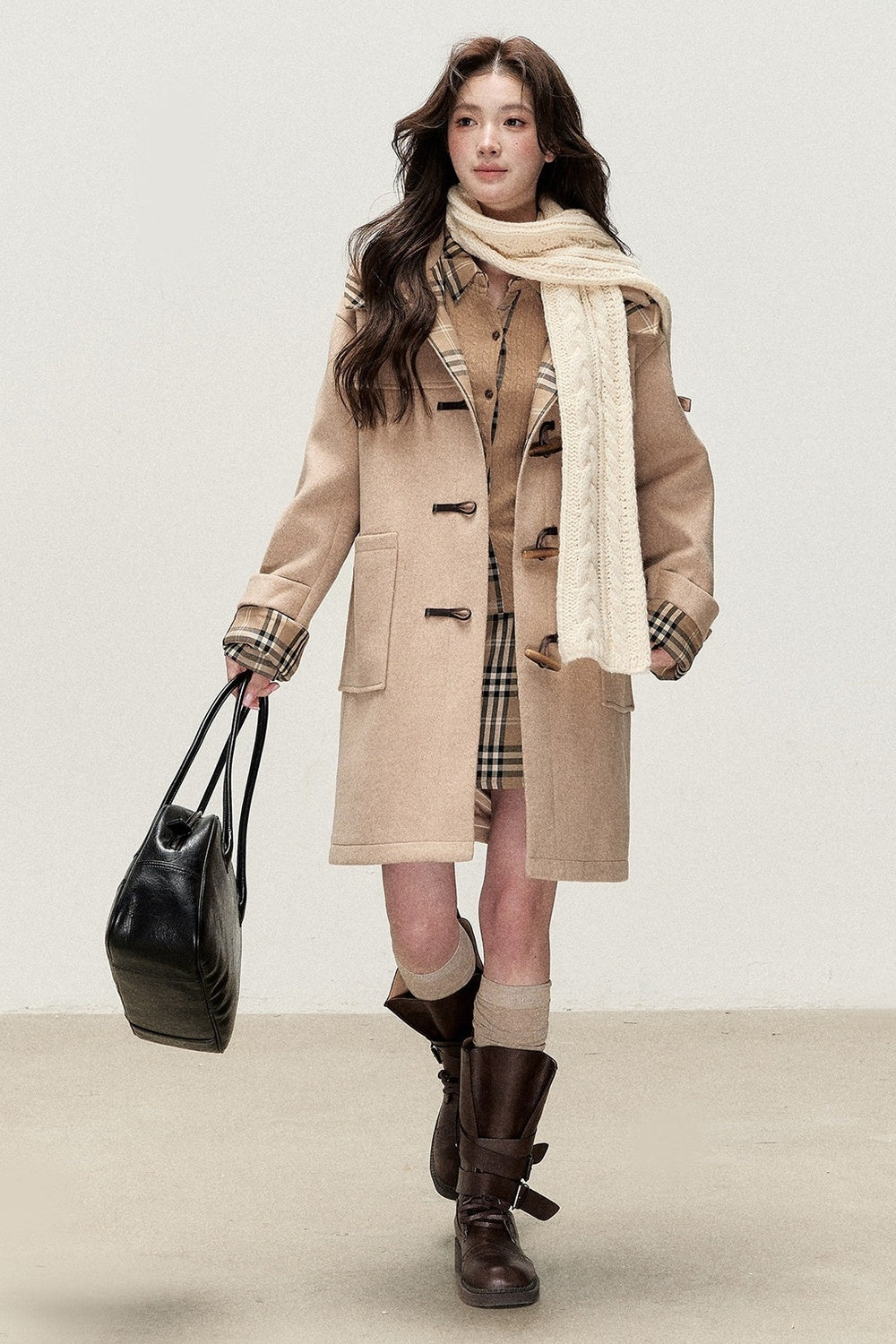 Retro Cream Baoli Duffle Coat