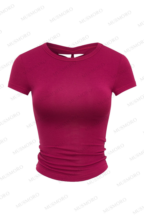 Twisted Back Short Sleeve Blouse