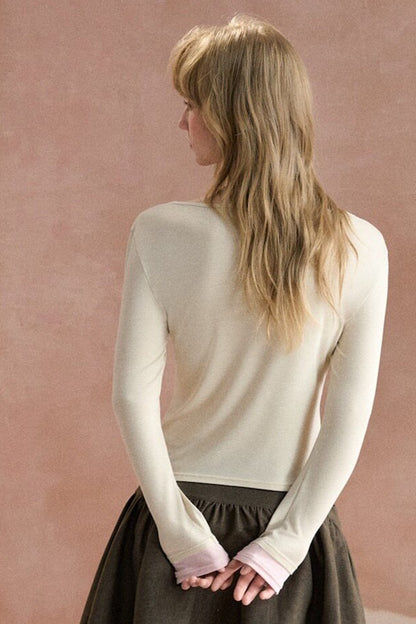 Layered-Look Long-Sleeved T-Shirt