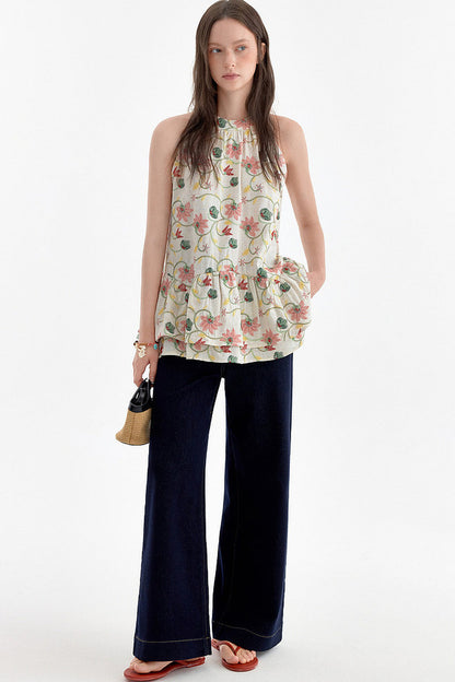 Pantalones vaqueros minimalistas de cintura alta