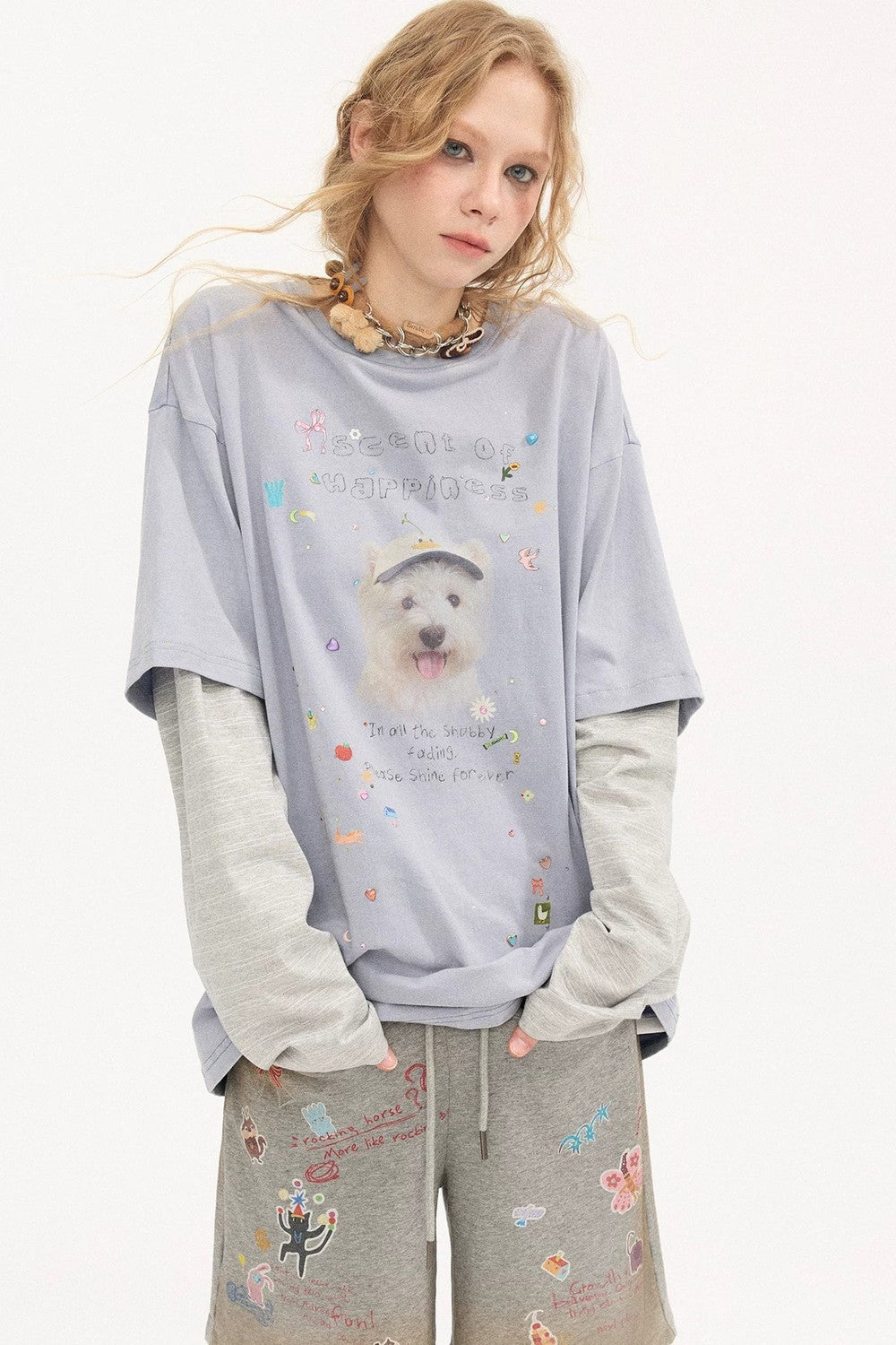 Cartoon Rhinestone Cotton T-Shirt