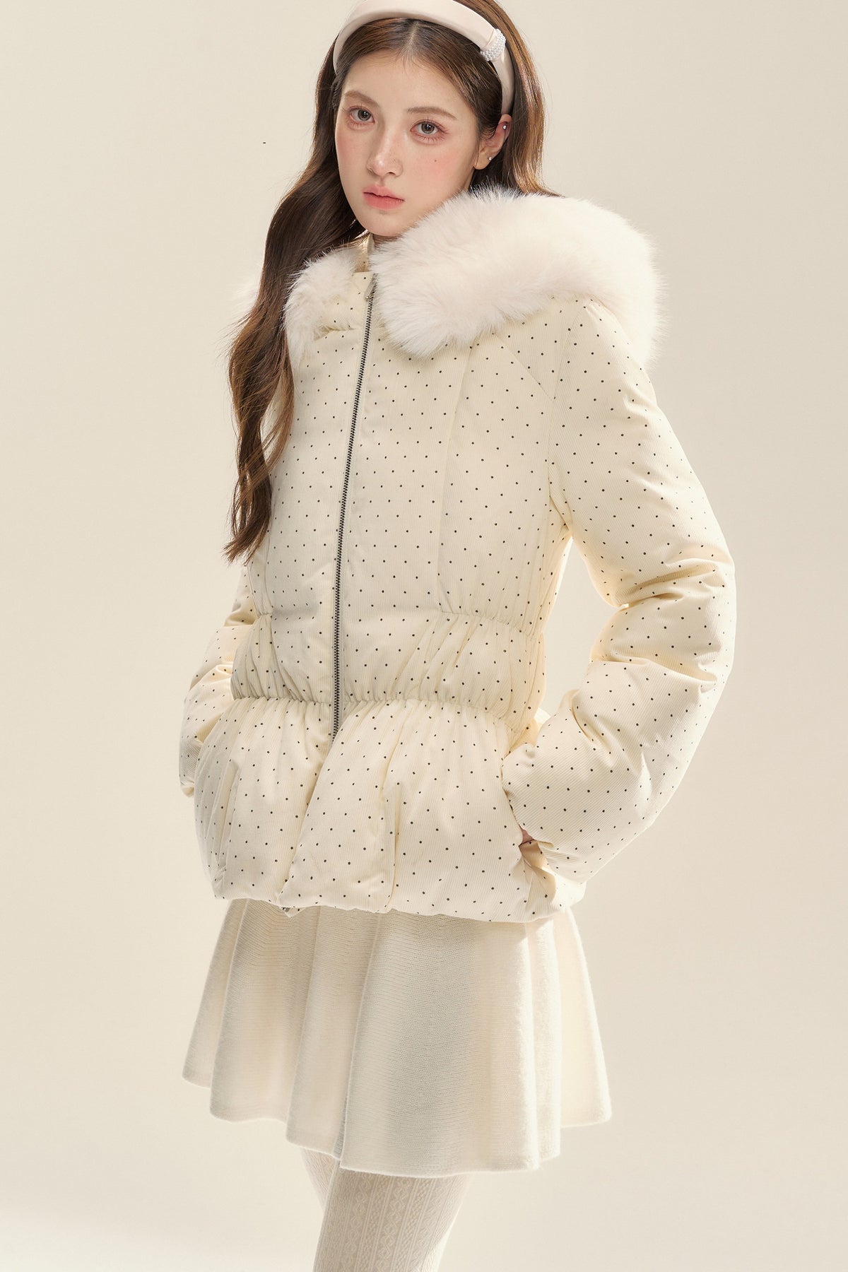 Warm Snow Polka Dot Jacket