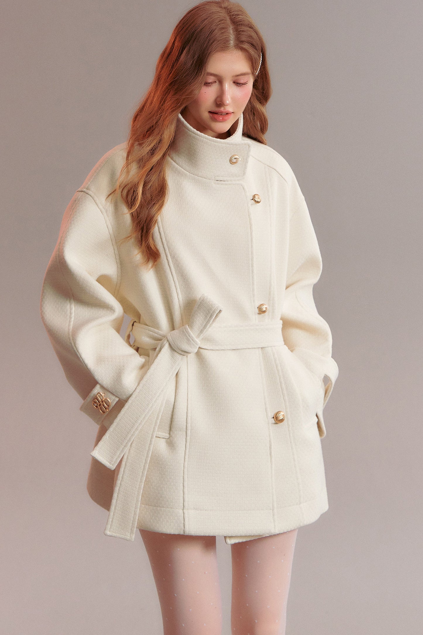 Retro Woolen Stand-Collar Coat
