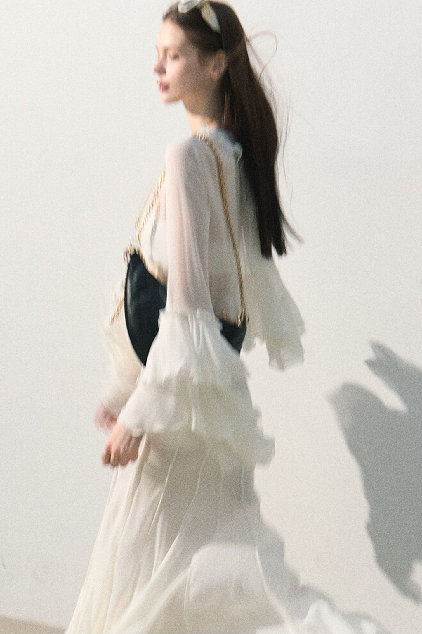 Ruffled Sheer Top And Skirt Set-Up